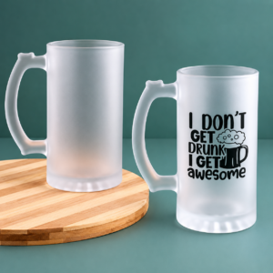 16oz Frosted Glass Beer Mug for Sublimation Printing | Premium Custom Photo & Logo Printing Mug Brand Name (ASP) MOQ 10Ps