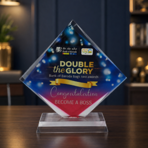 Customized Acrylic Corporate Achievement Award. Thikness 10mm. Size 19x19cm. MOQ 5ps.Code TOO