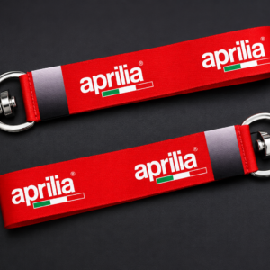 Aprilia Premium Fabric Keychain Strap with Heavy-Duty Metal Hook – Red AO MOQ 100Ps