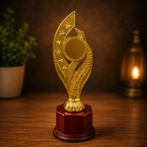 Premium Gold Finish Achievement Trophy with Custom Logo Space | Award Trophy for School, Corporate, Sports & Competition PT54 TT 7.4 MOQ 10Ps