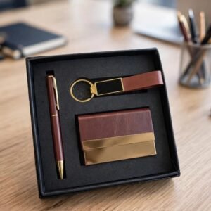 Model 321. Premium 3-in-1 Pen, Keychain & Card Holder Corporate Gift Set. Code DOO. MOQ 10ps.