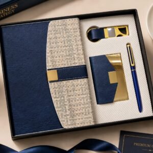 Model 401/402. Premium Blue 4-in-1 Diary, Pen, Keychain & Card Holder Corporate Gift Set. Code CEO. MOQ 10ps.