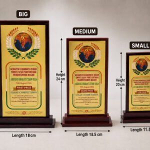 Customized Award Plaque Trophy – Big, Medium & Small | Personalized Competition Memento with Logo, Name, Prize & Event Details. Code AOO