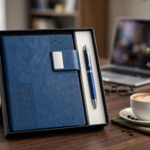 Model 211. 2in1 Premium Blue Executive Diary & Pen Gift Set. Code DCO.  MOQ 10ps