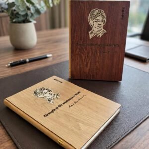 Wooden Notebook Swami Vivekananda . A5 Size. MOQ 10ps. Code  ADO.